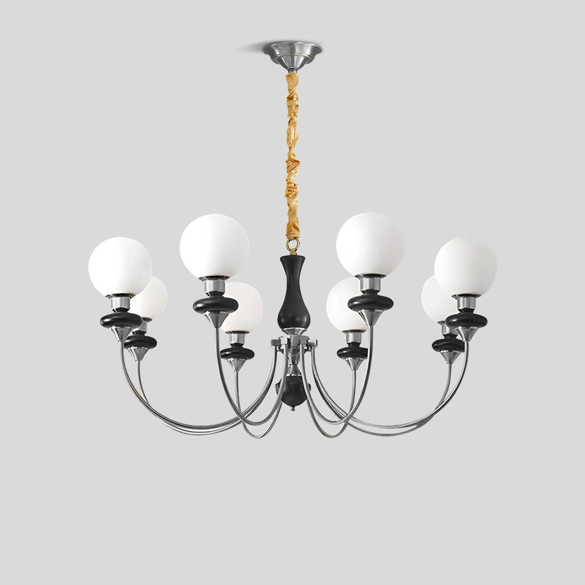 Antizer Modern Luxury Metal Chandelier Silvery 8 Heads