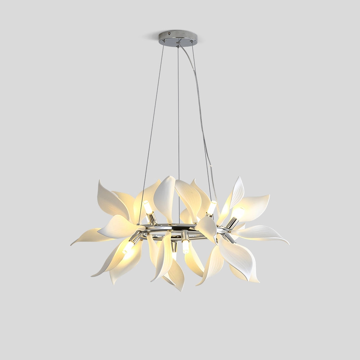 Antizer Nordic Creative Petal Pendant Light Silvery-Ring