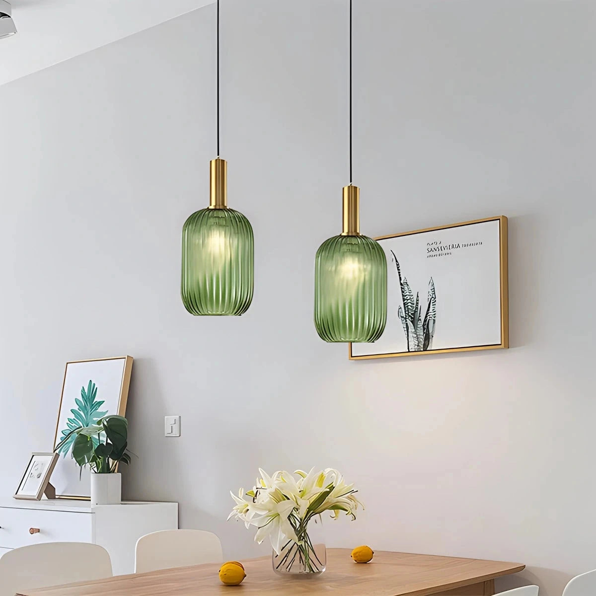 Antizer Nordic Vintage Glass Striped Pendant Light