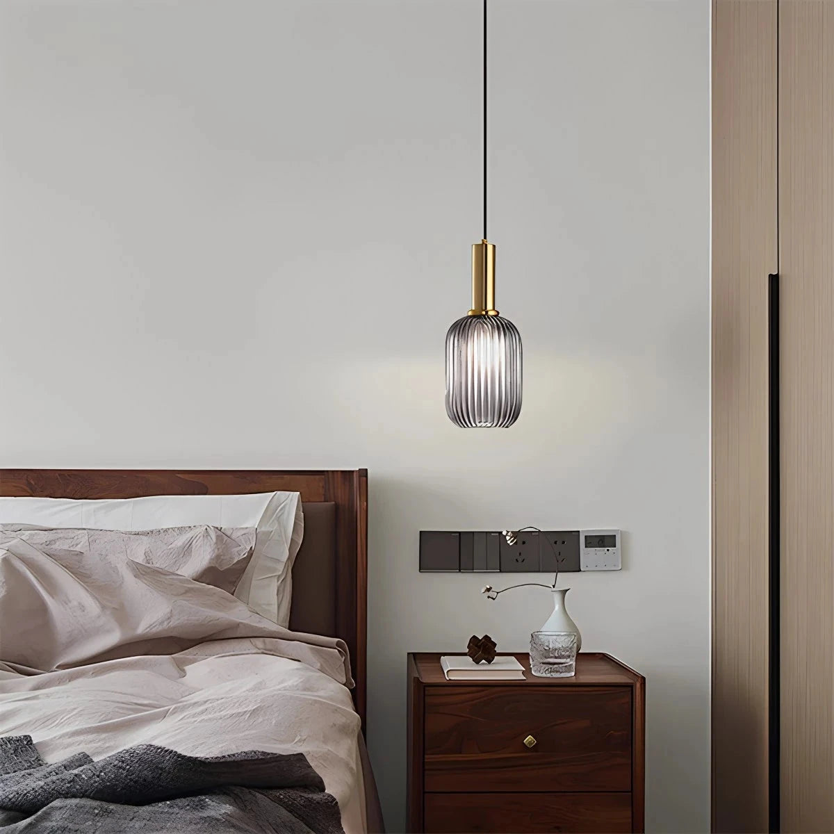 Antizer Nordic Vintage Glass Striped Pendant Light