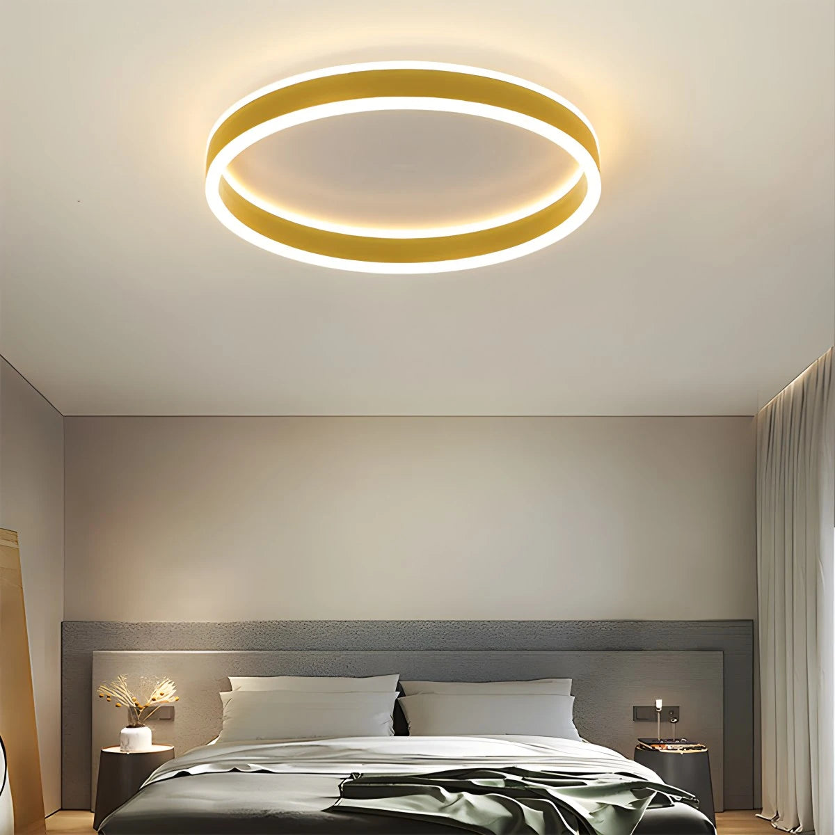 Antizer Simple Modern Round Ceiling Light Golden Stepless Adjusted