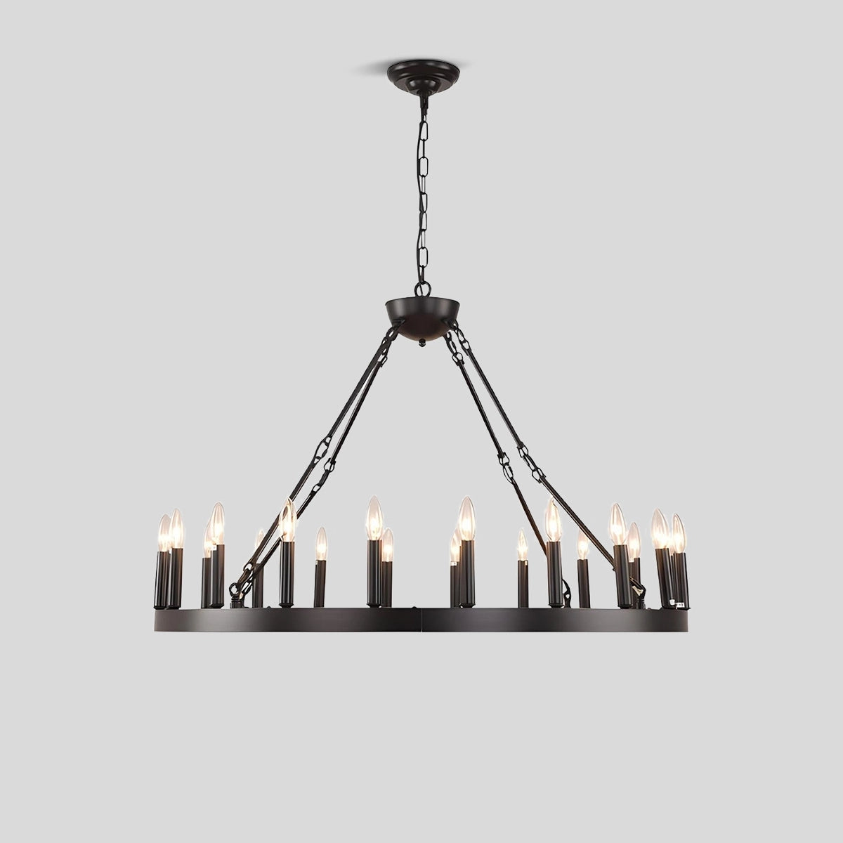 Antizer Candle Shaped Chandelier for Dining Room Black Single-100cm / 39.37"