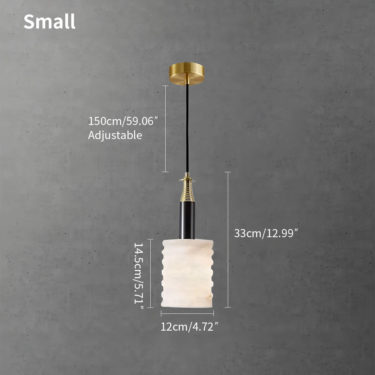 Antizer Cylindrical Spanish Alabaster Bedside Pendant Light