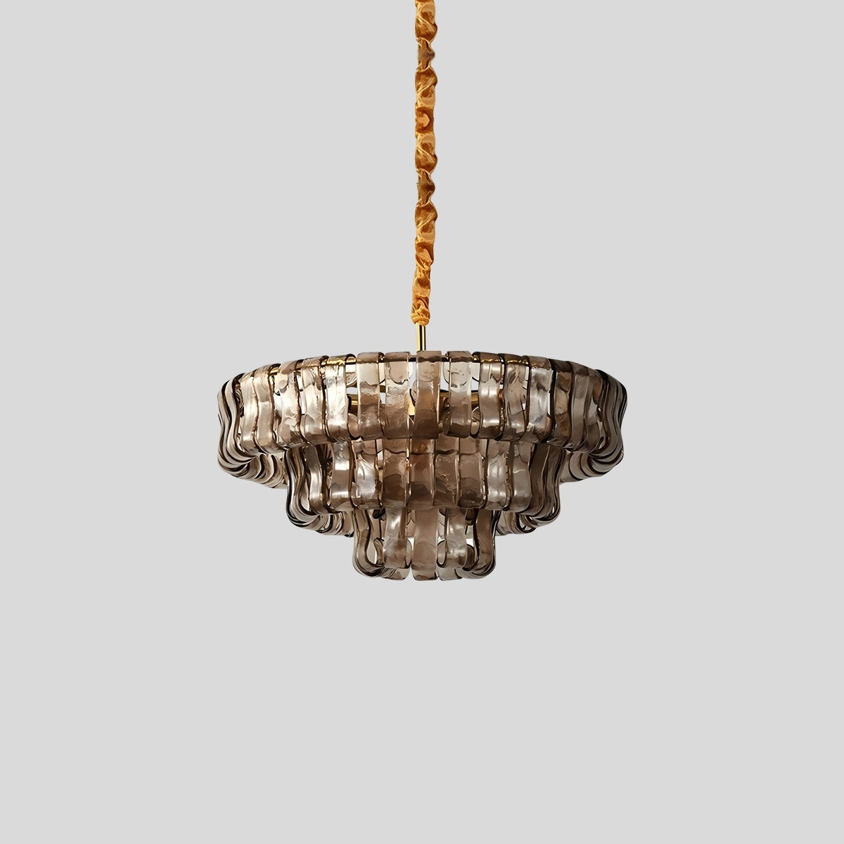 Antizer Light Luxury Murano Ring Layered Glass Chandelier Smoke Gray 3 Layers