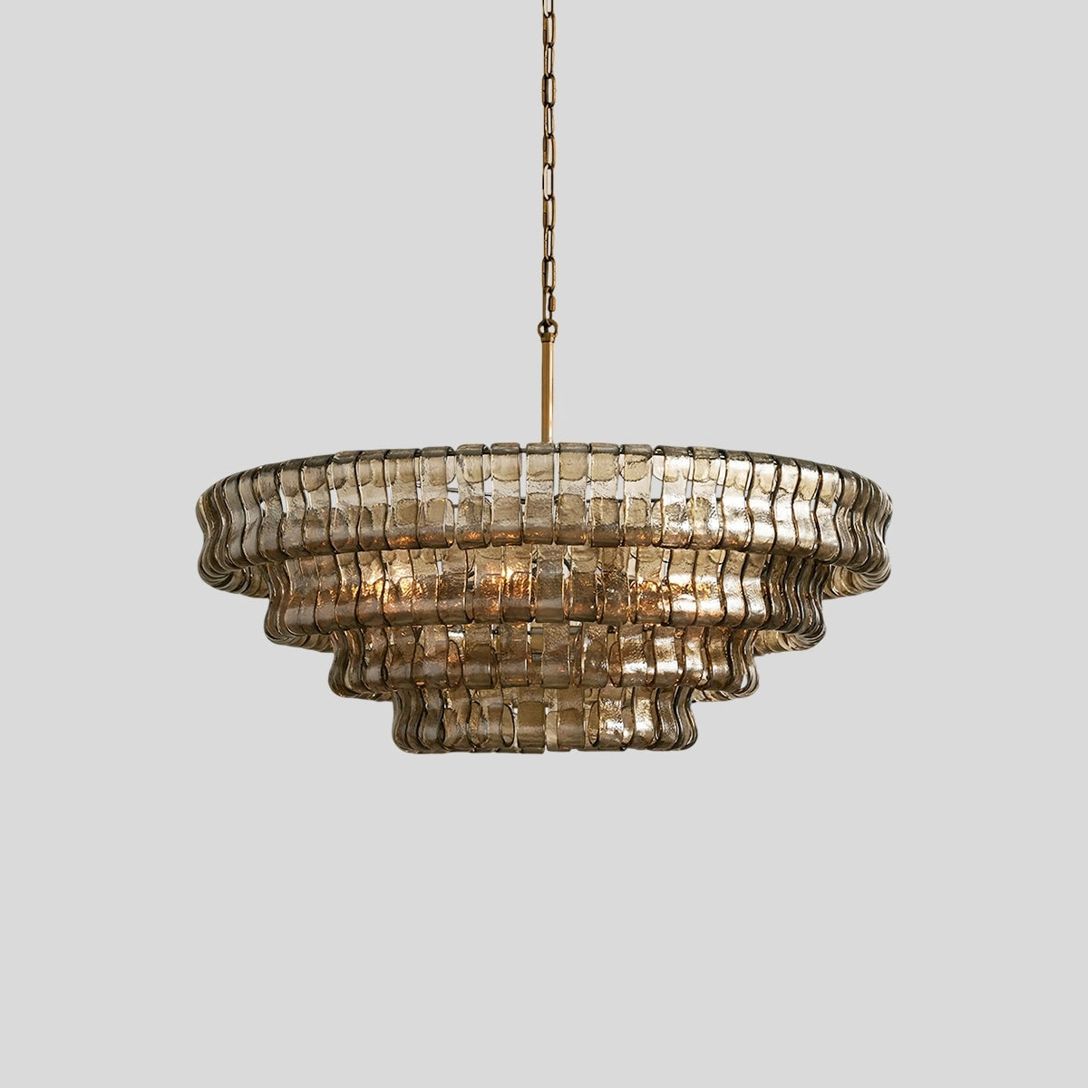 Antizer Light Luxury Murano Ring Layered Glass Chandelier Smoke Gray 4 Layers