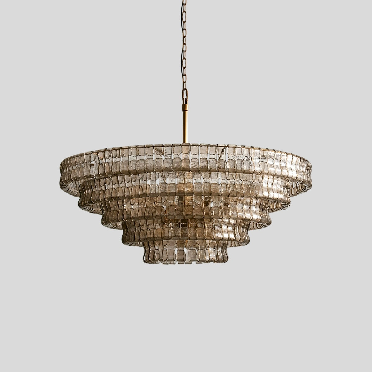 Antizer Light Luxury Murano Ring Layered Glass Chandelier Smoke Gray 5 Layers