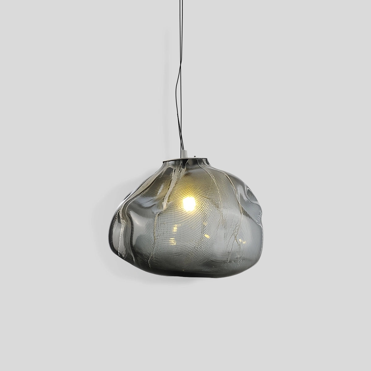Antizer Light Luxury Cloud Shape Glass Pendant Light Smoke Gray