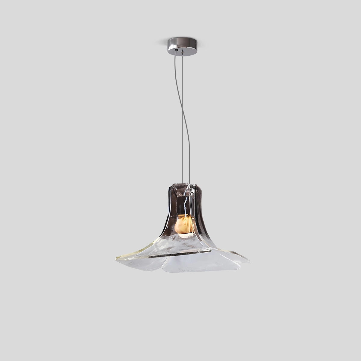 Antizer Murano Gradient Petal Glass Pendant Light Smoke Gray