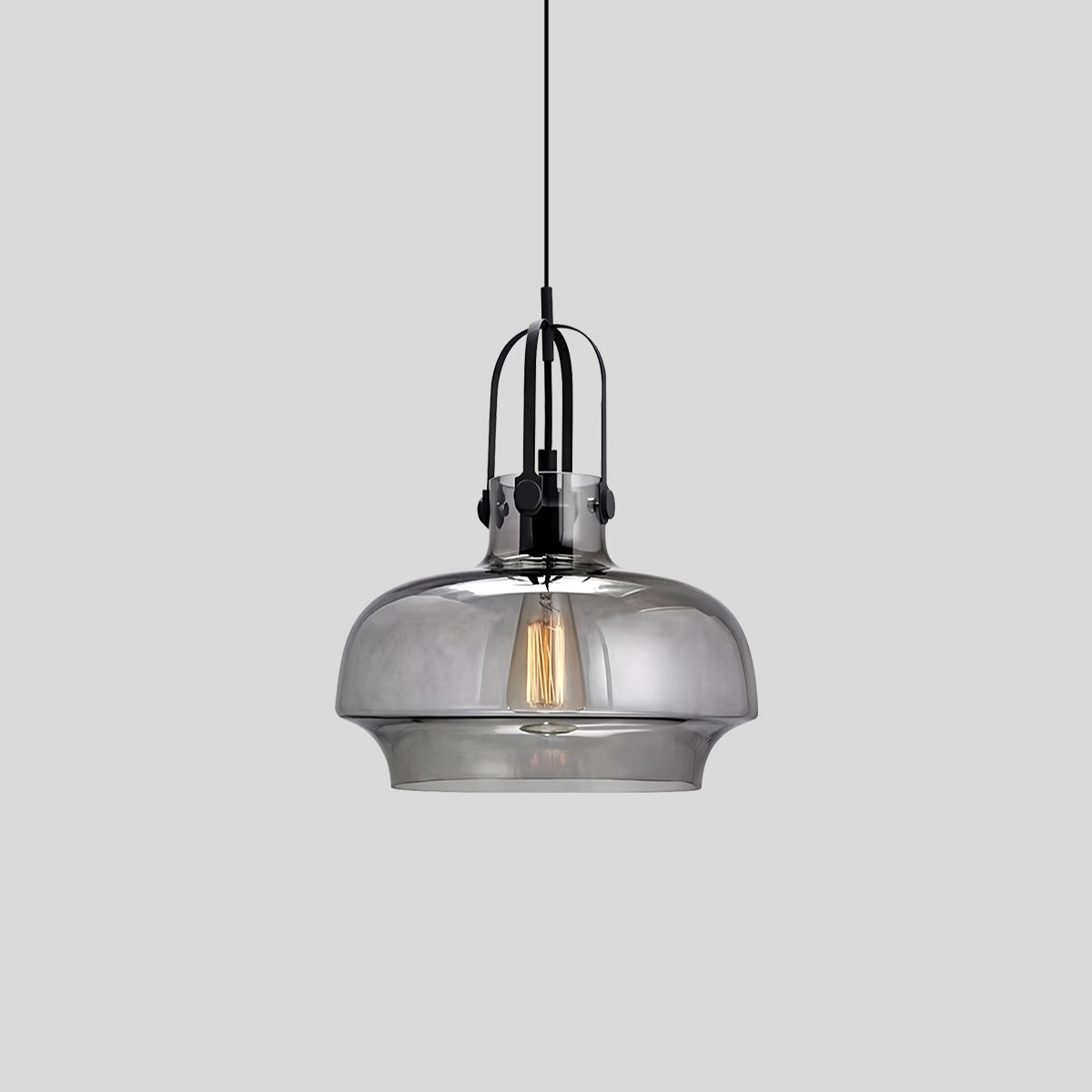 Antizer Nordic Minimalist Dining Room Glass Pendant Light Smoke Gray