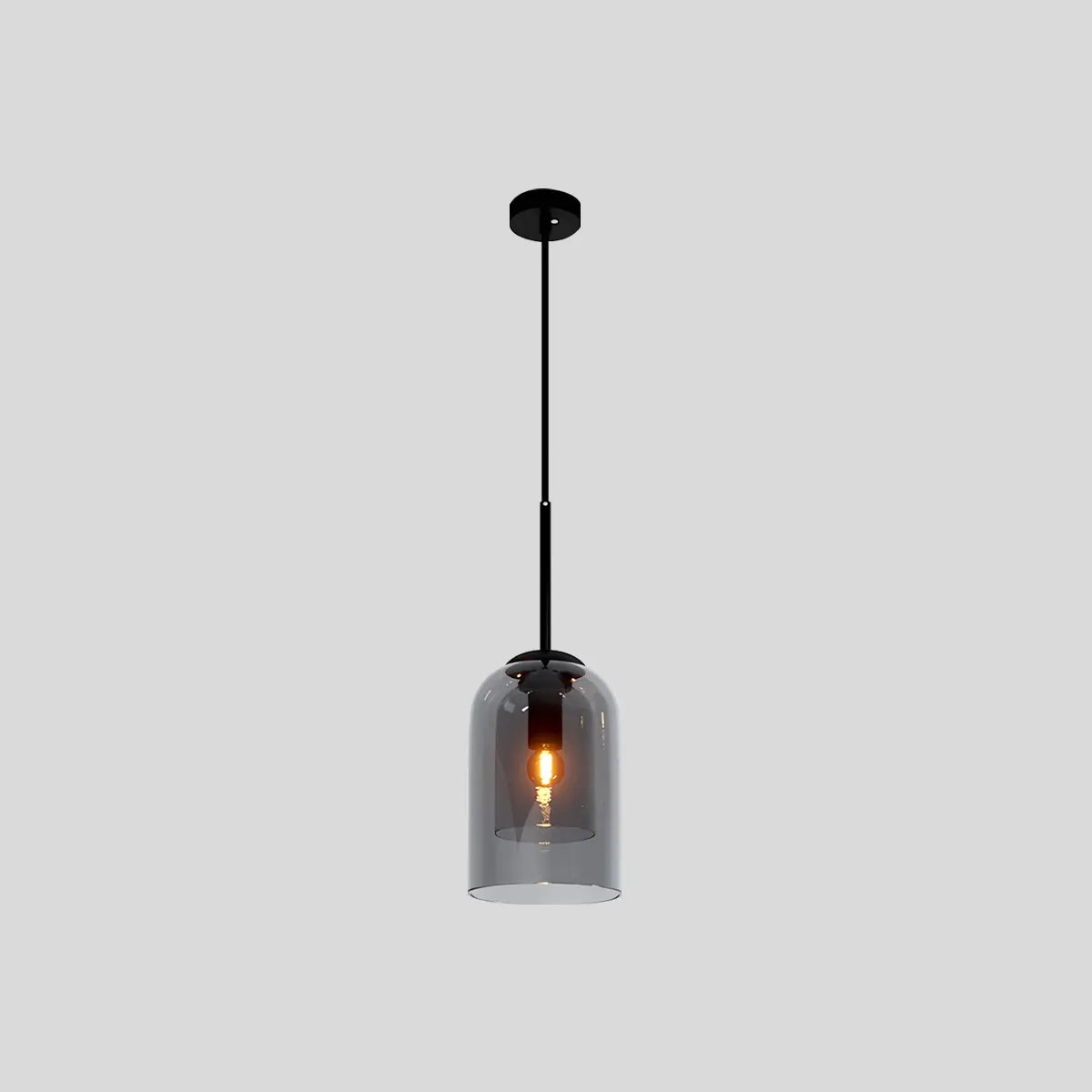 Antizer Otzara Double Glass Pendant Light for Dining Area Smoky Gray D15cm x H22cm / ∅5.91" x H8.66"