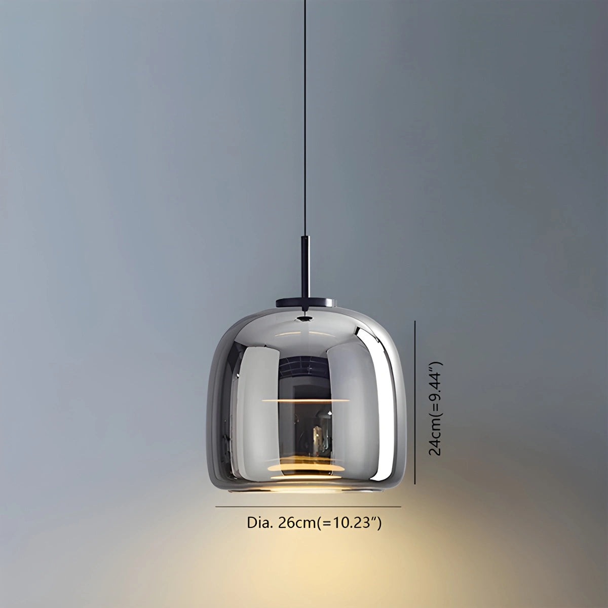 gold and glass pendant light