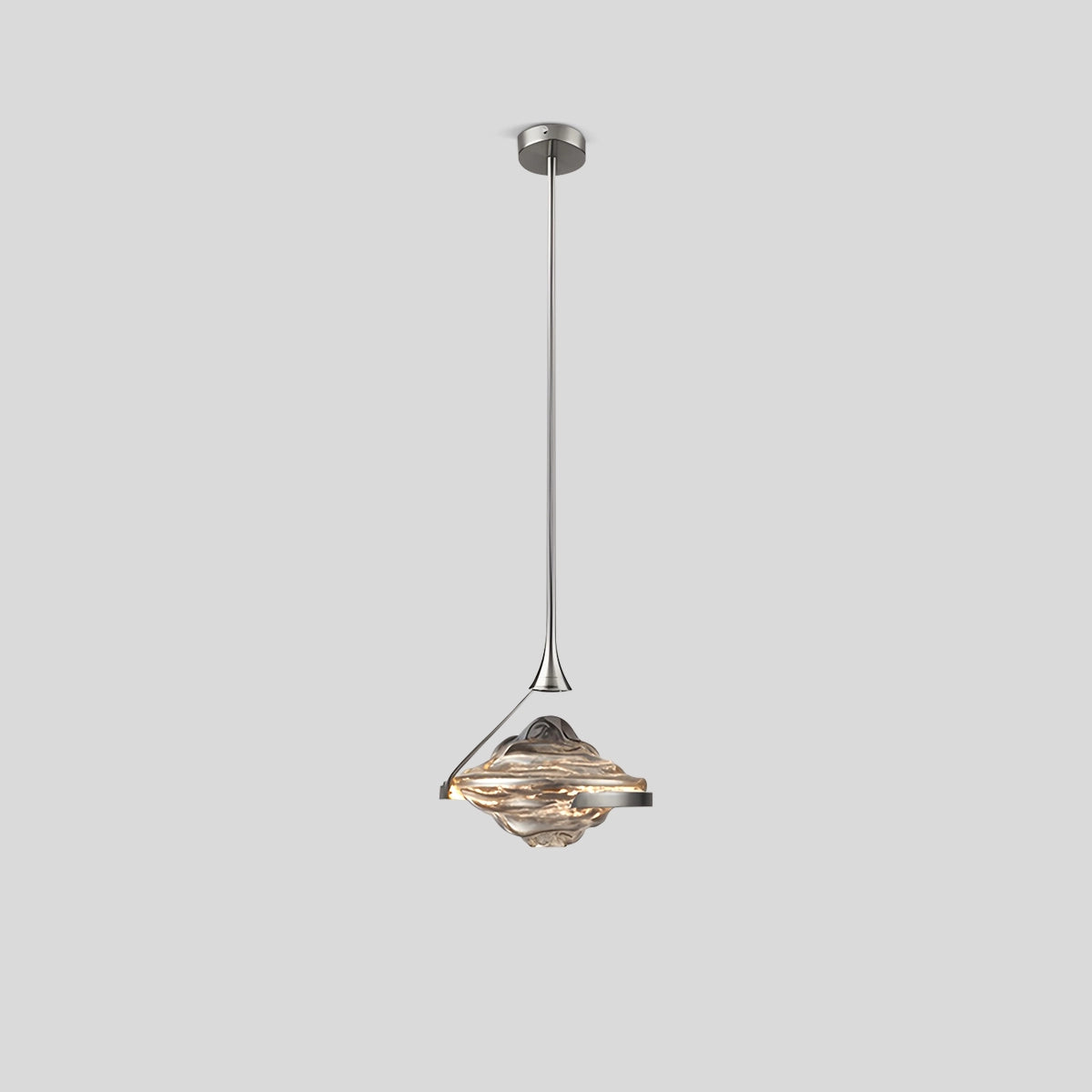 Antizer Modern Luxury Hill Glass Pendant Light Smoky Gray Warm Light