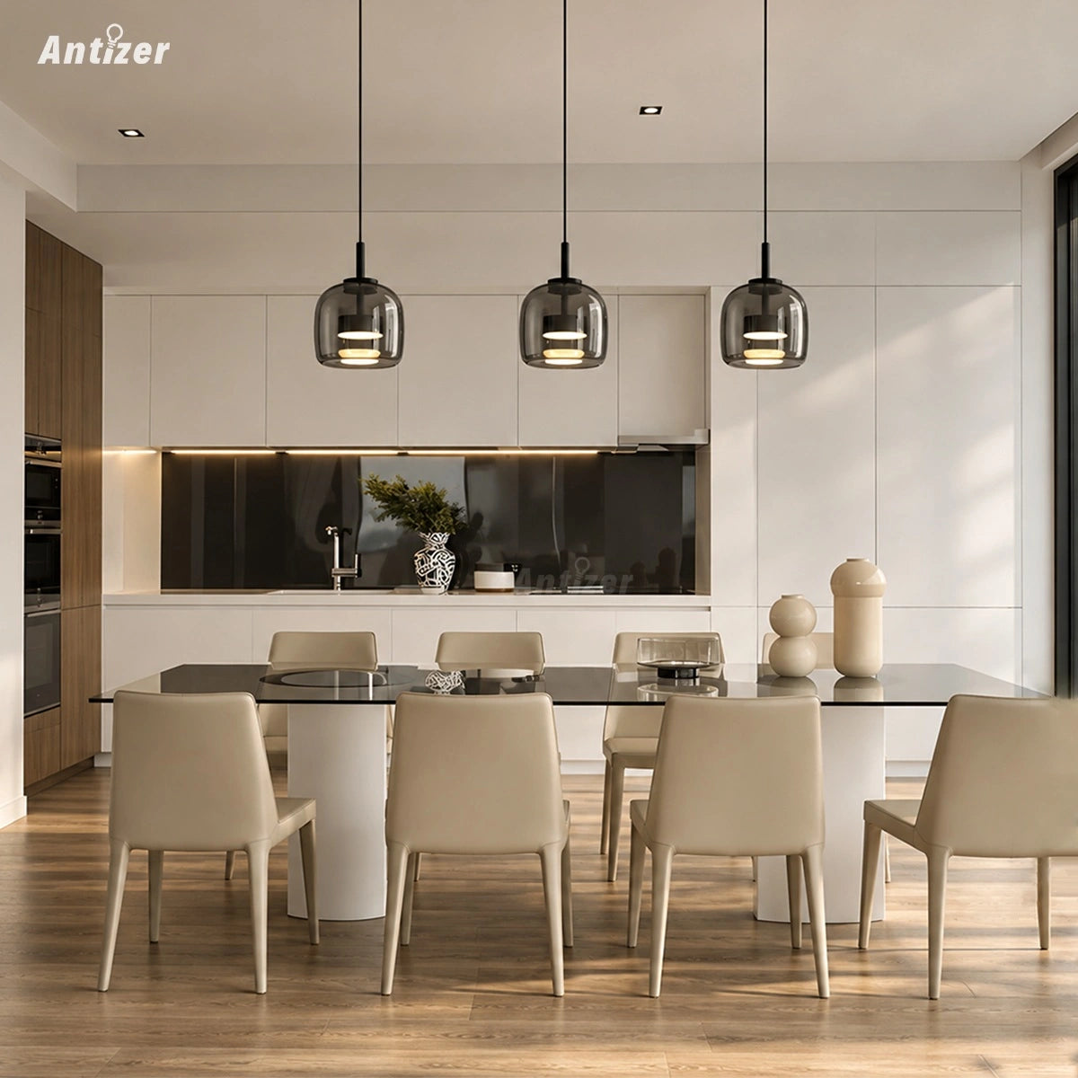 Antizer Modern Glass Pendant Light for Dining Room