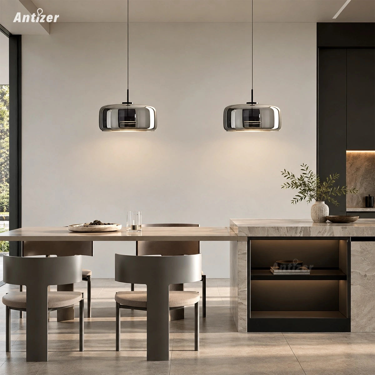Antizer Modern Glass Pendant Light for Dining Room