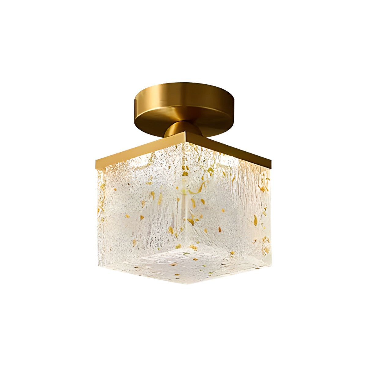 Antizer Modern Cup Crystal Ceiling Lamp Gold Foil Square
