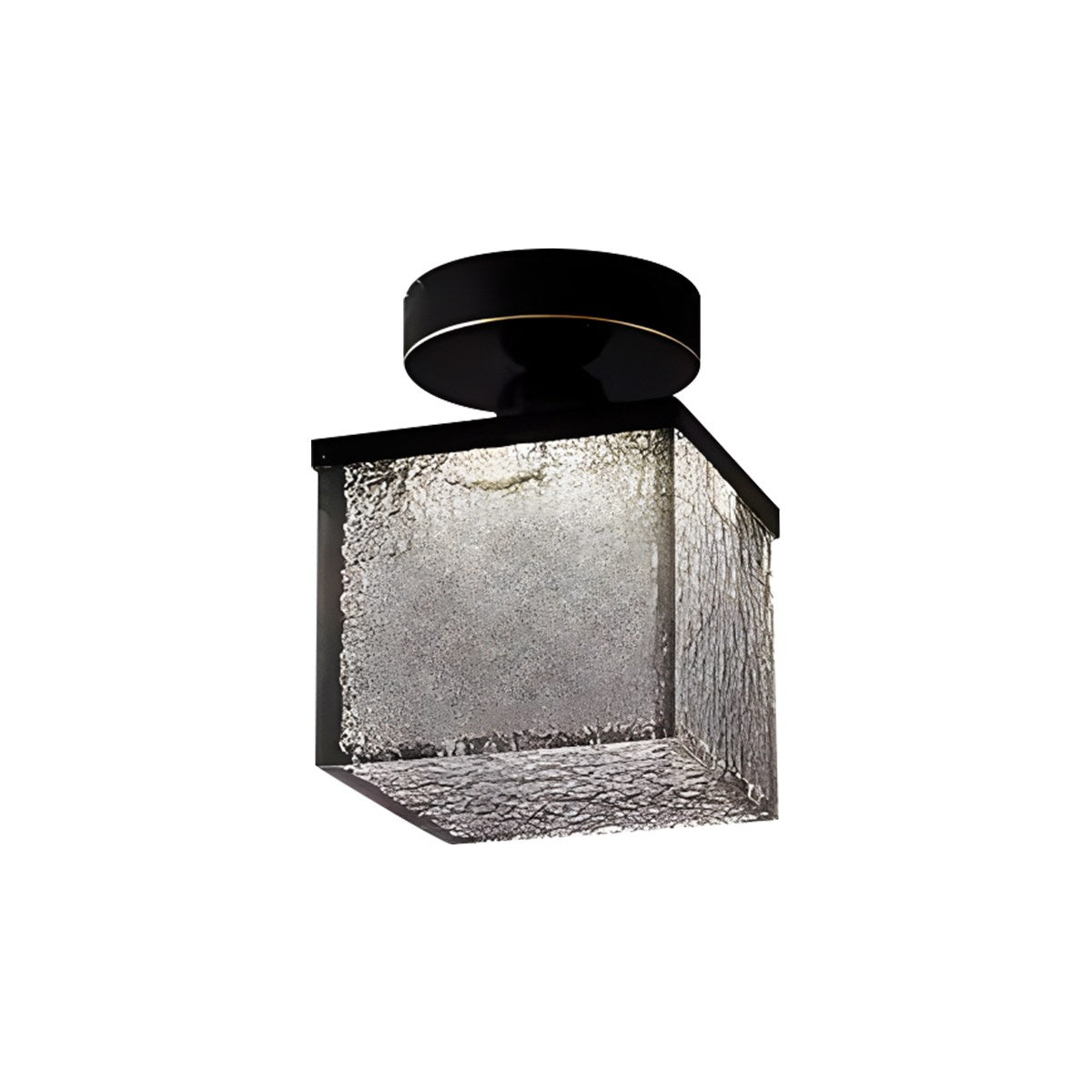 Antizer Modern Cup Crystal Ceiling Lamp Smoke Grey Square