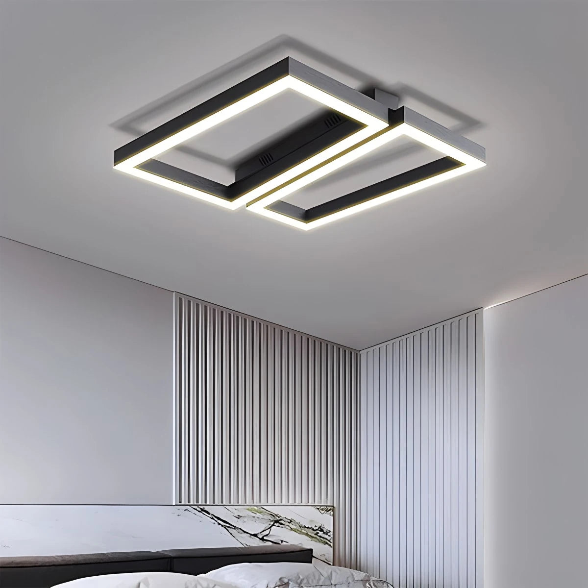 Antizer Modern Square Ceiling Lamp for Bedroom Black