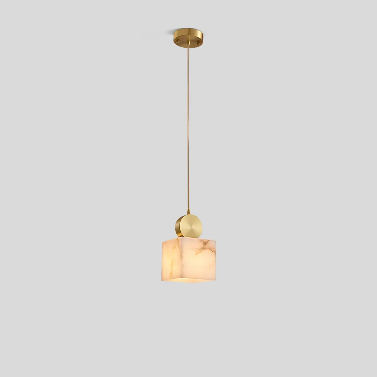 Antizer All Copper Geometric Spanish Alabaster Pendant Light Warm Light