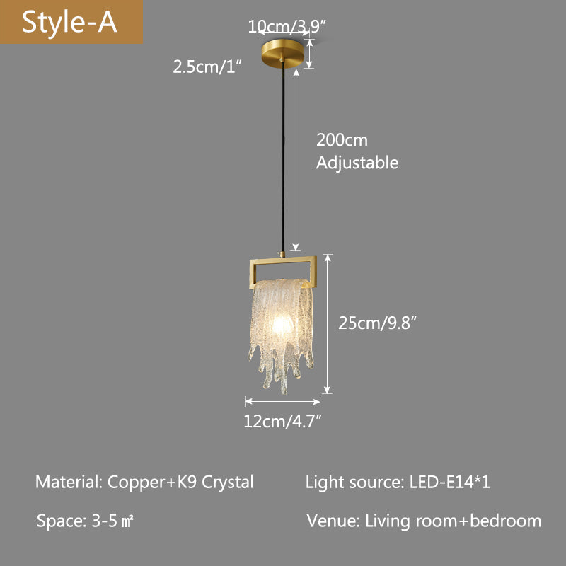 Antizer Copper Crystal Pendant Light Multiple Styles Available