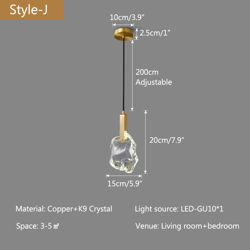 Antizer Copper Crystal Pendant Light Multiple Styles Available