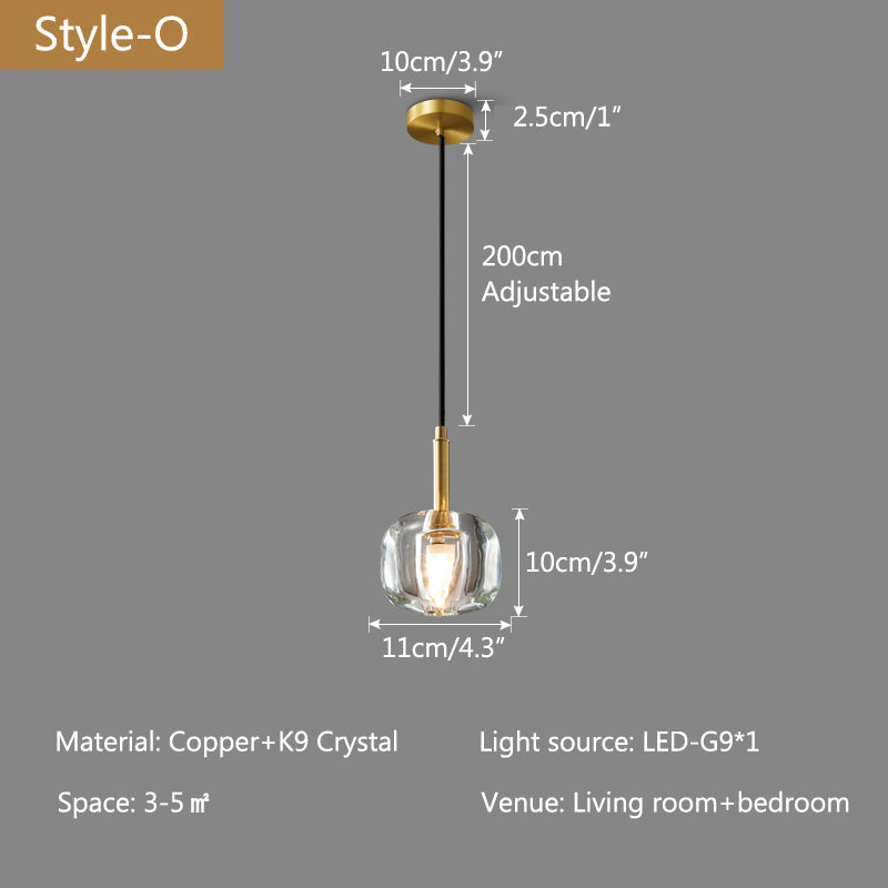 Antizer Copper Crystal Pendant Light Multiple Styles Available