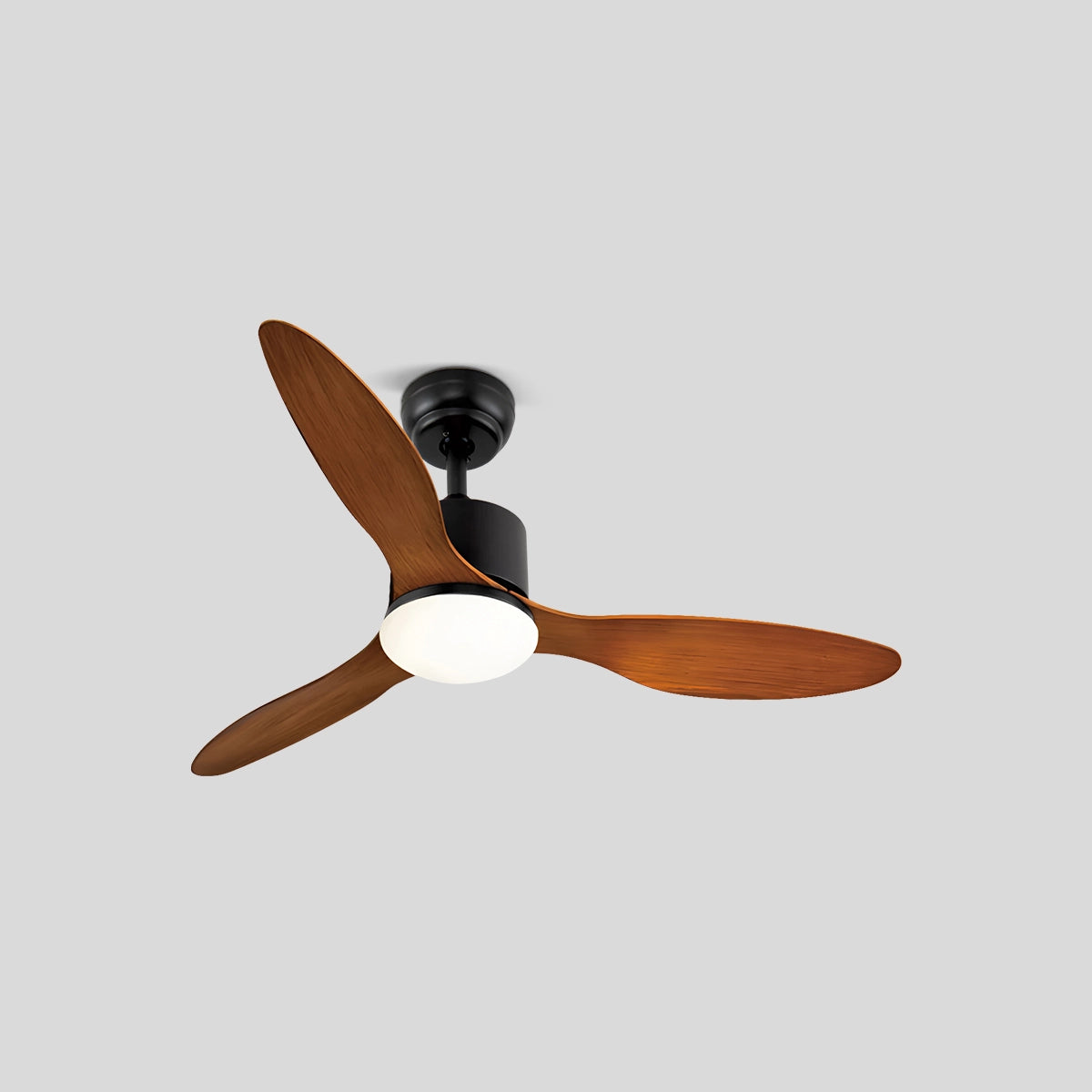 Antizer 3 Blade Modern Ceiling Fan with Light Style A Walnut