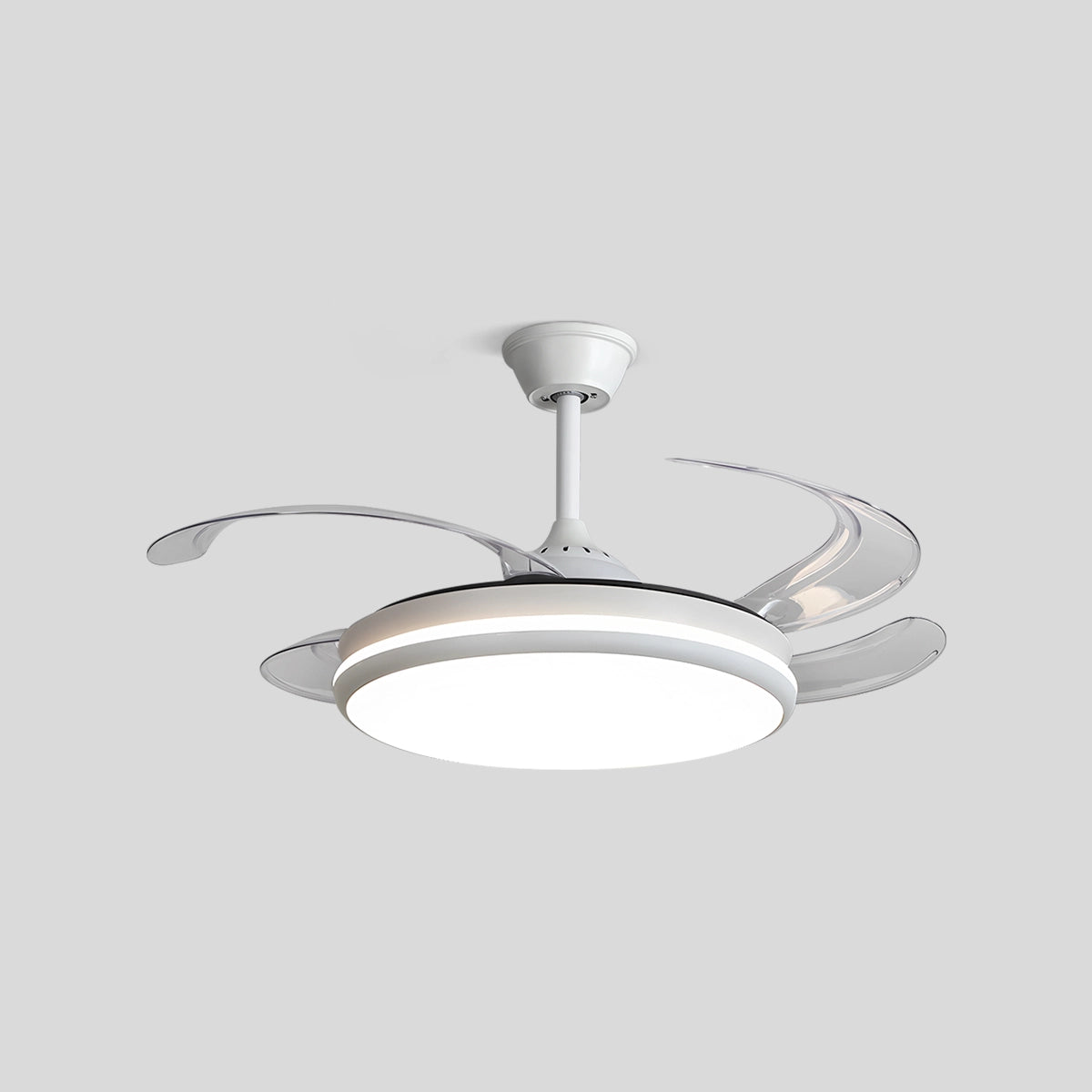 Antizer Modern Remote Ceiling Fan Light with Clear Blades Style A D106cm / 42"