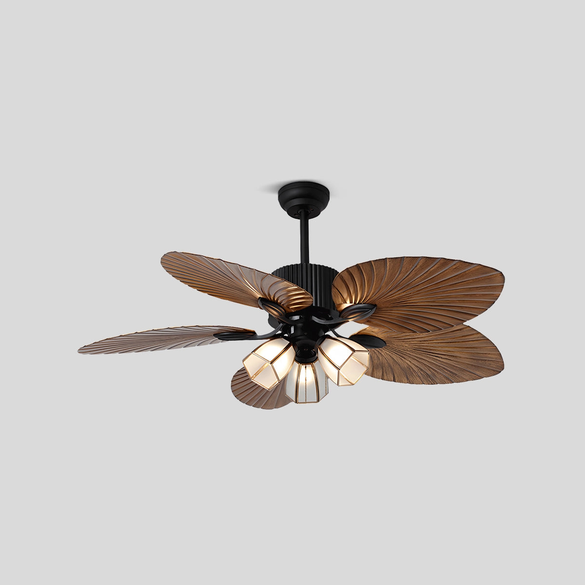 Antizer Tropical Palm Leaves Ceiling Fan with Light Style B-3 Lights Dia 132cm / 52"