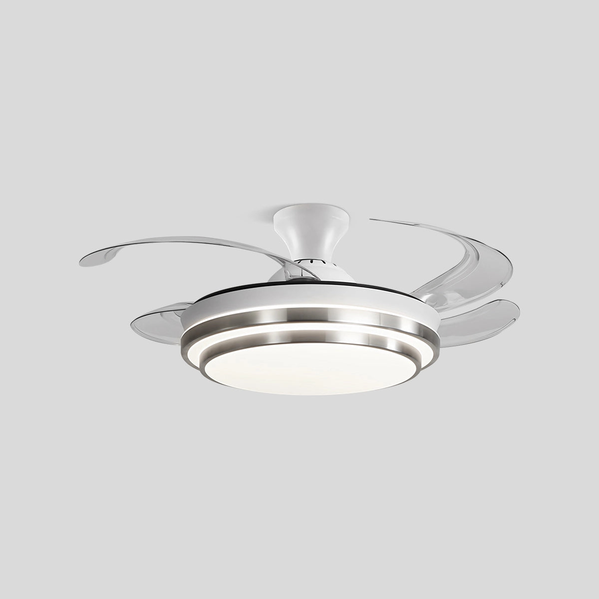 Antizer Modern White Ceiling Fan with Light Style B D106cm / 42"
