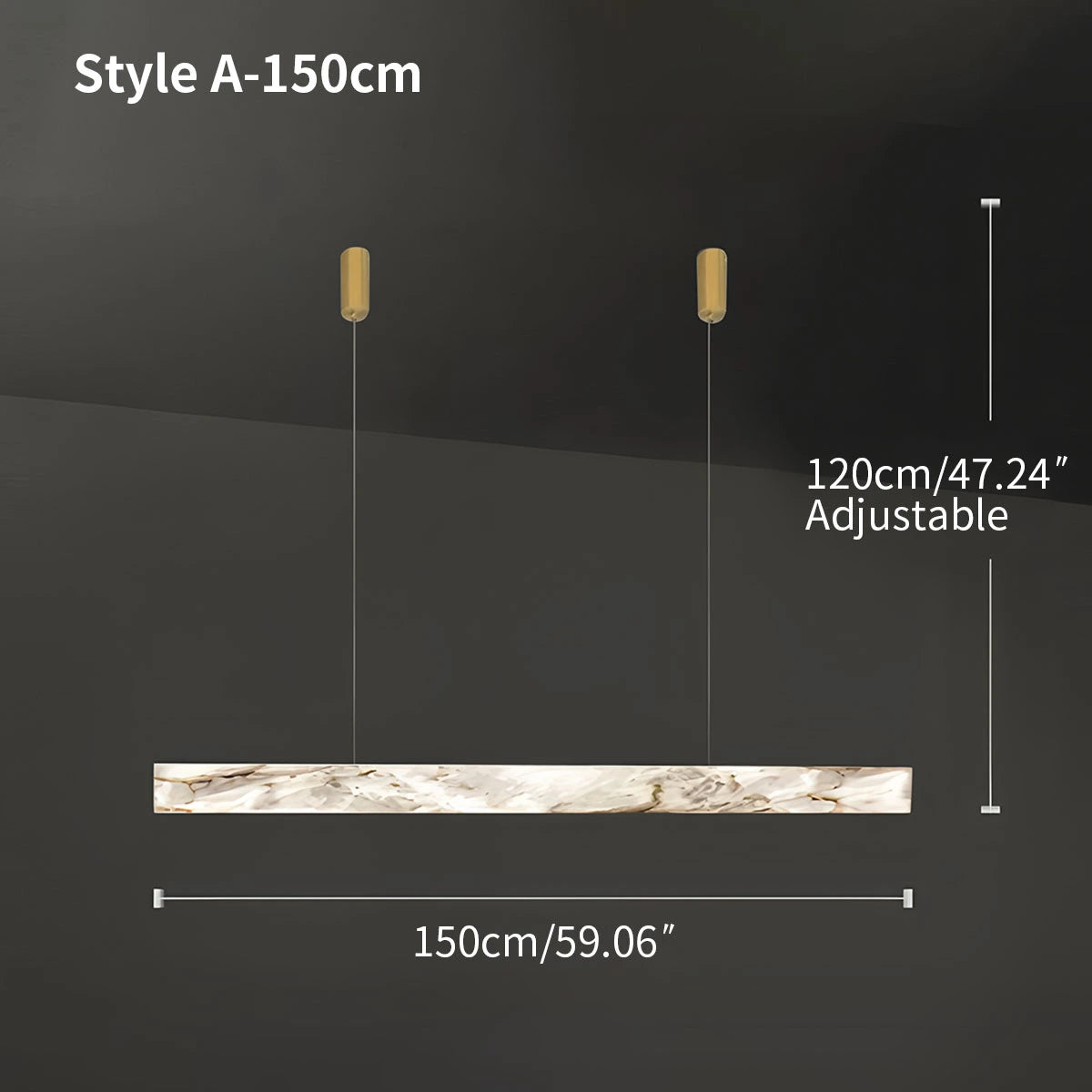 Antizer Minimalist Linear Spanish Alabaster Pendant Light