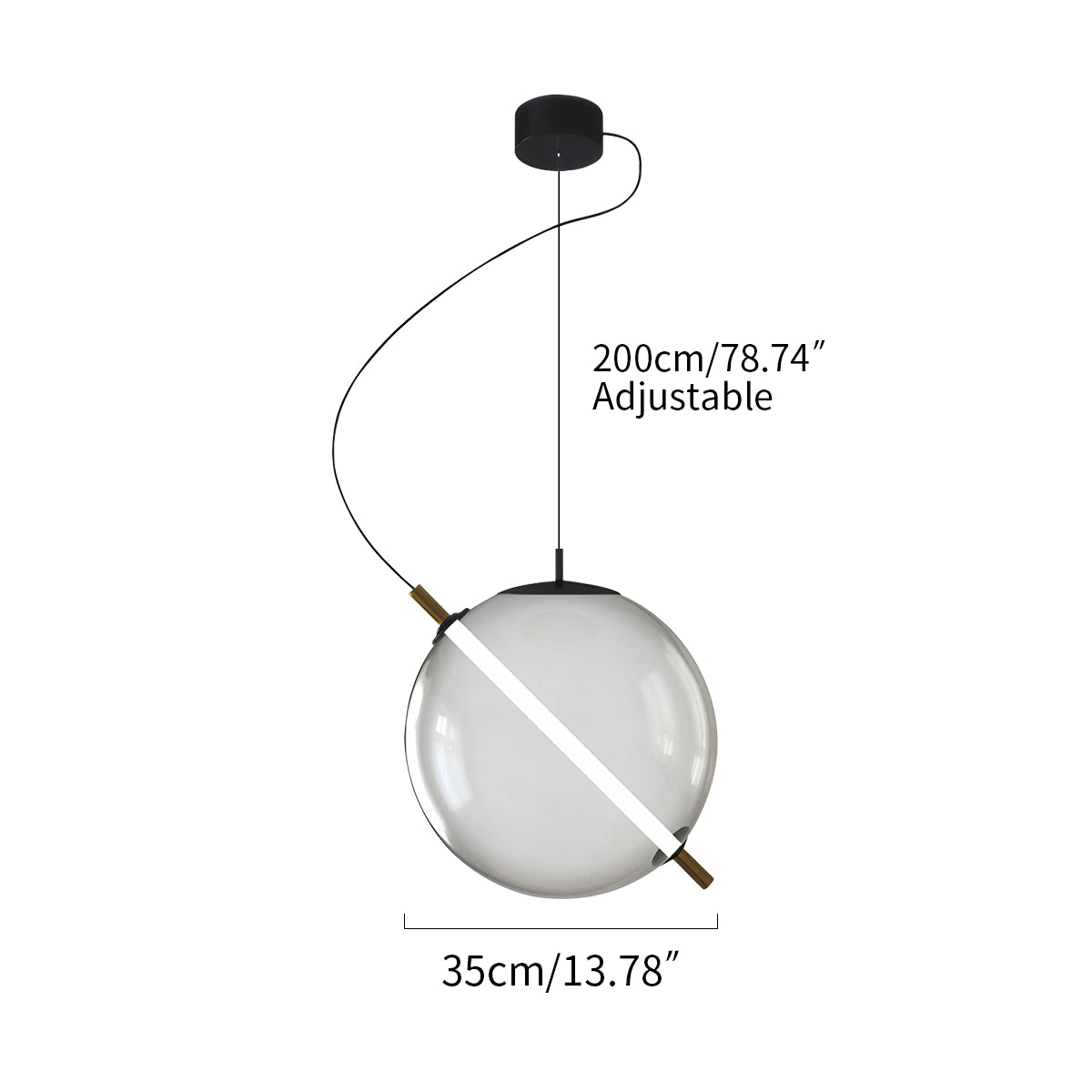 Antizer Nordic Round Glass Pendant & Table Light