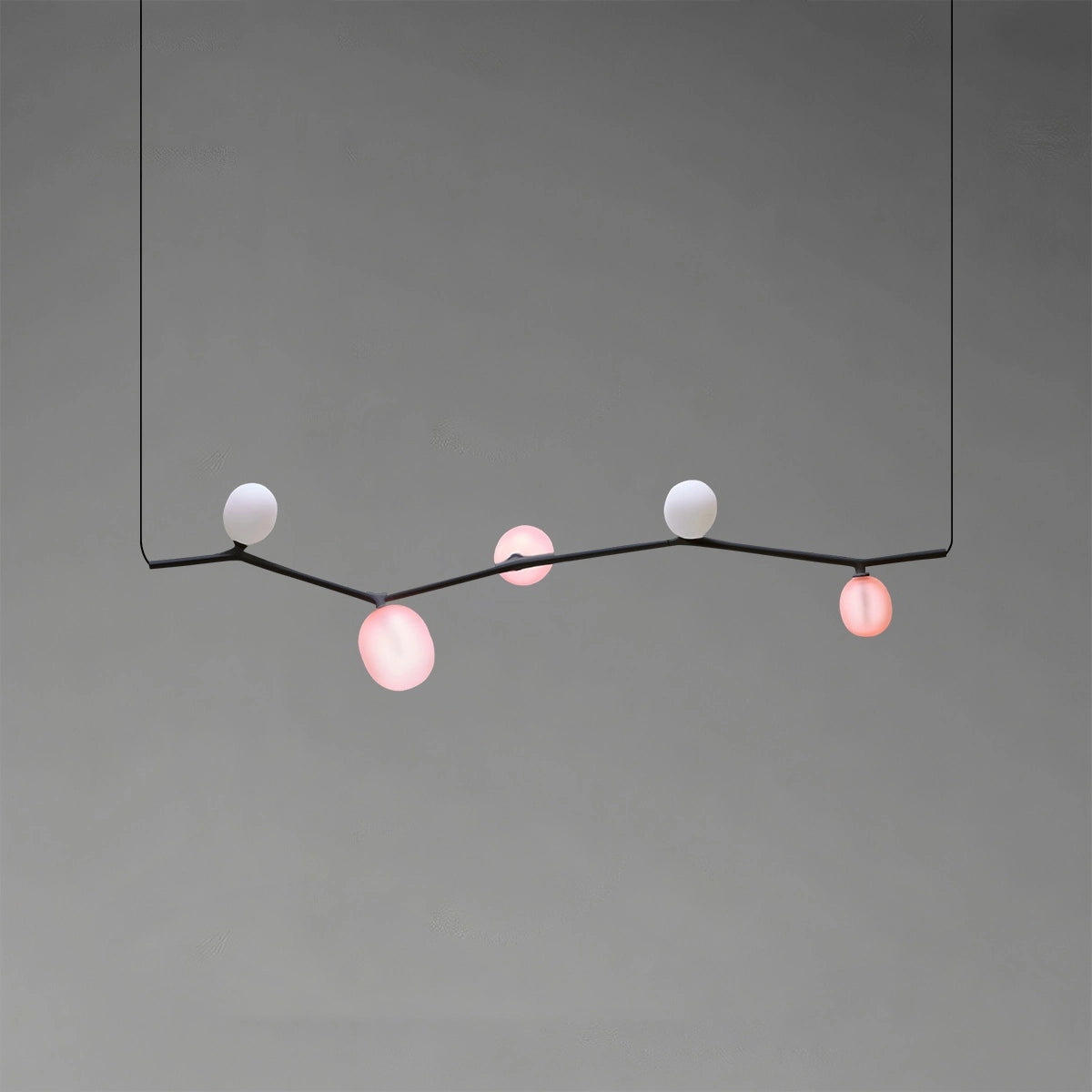 Antizer Nordic Creative Tree Branch Glass Chandelier Black Horizontal-5 Heads
