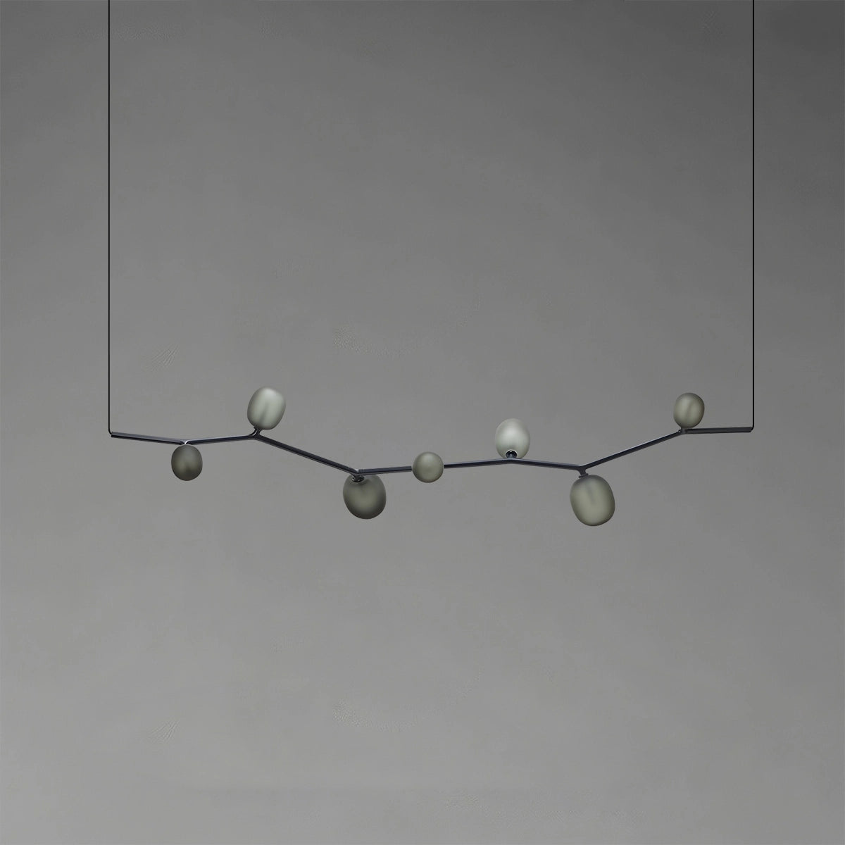 Antizer Nordic Creative Tree Branch Glass Chandelier Black Horizontal-7 Heads