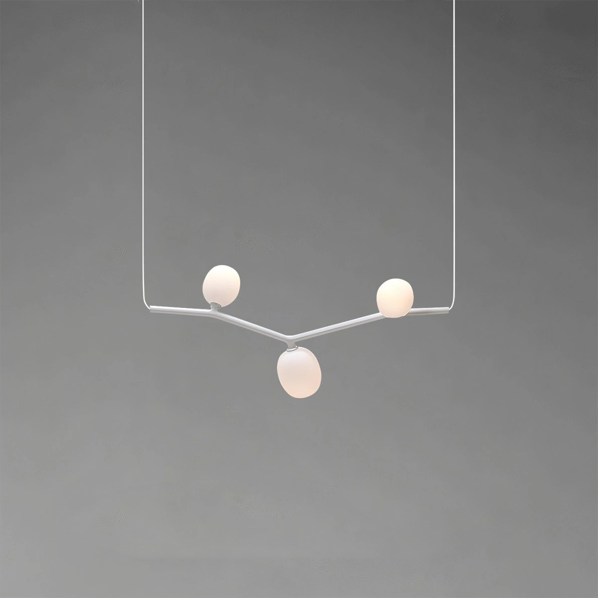 Antizer Nordic Creative Tree Branch Glass Chandelier White Horizontal-3 Heads