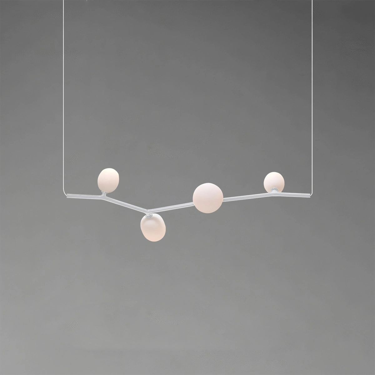 Antizer Nordic Creative Tree Branch Glass Chandelier White Horizontal-4 Heads