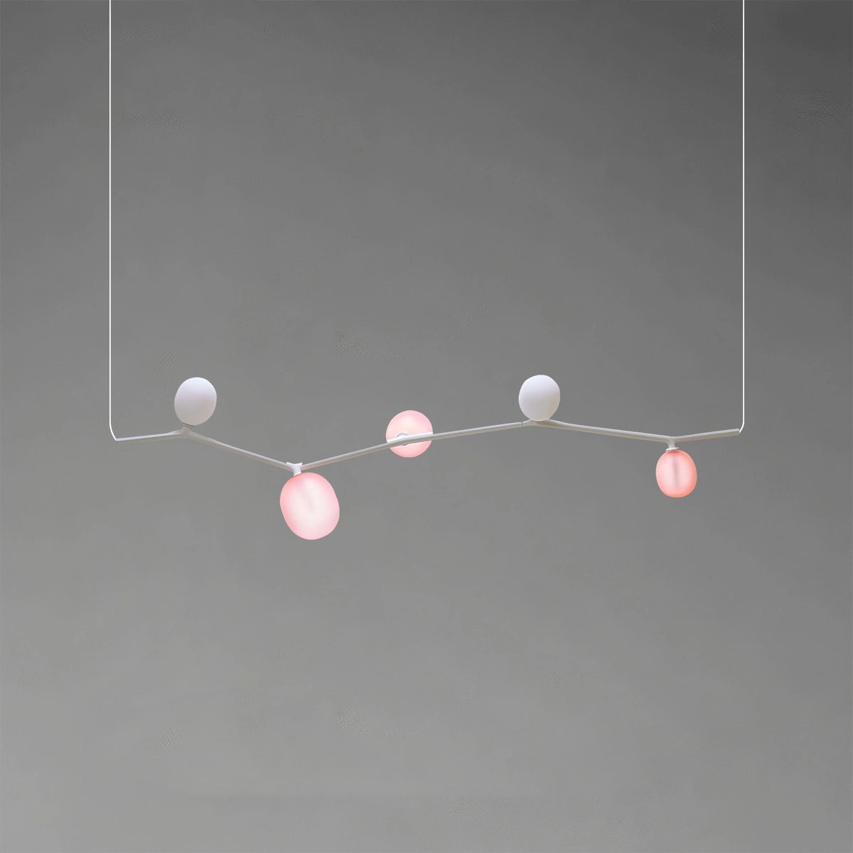 Antizer Nordic Creative Tree Branch Glass Chandelier White Horizontal-5 Heads