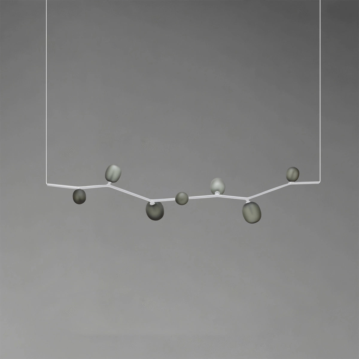 Antizer Nordic Creative Tree Branch Glass Chandelier White Horizontal-7 Heads