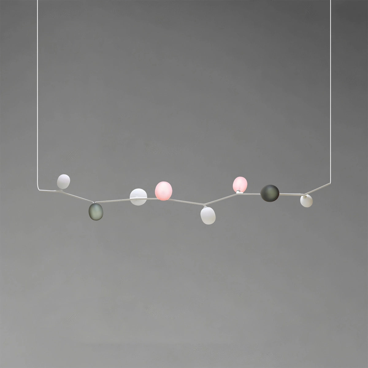 Antizer Nordic Creative Tree Branch Glass Chandelier White Horizontal-8 Heads
