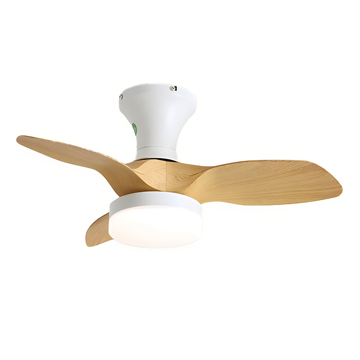 Antizer Small Propeller Ceiling Fan With Light Style A White+Oak Tricolor Dimming