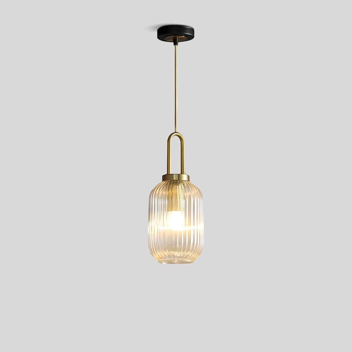 Antizer Modern Ribbed Clear Glass Pendant Light Style A