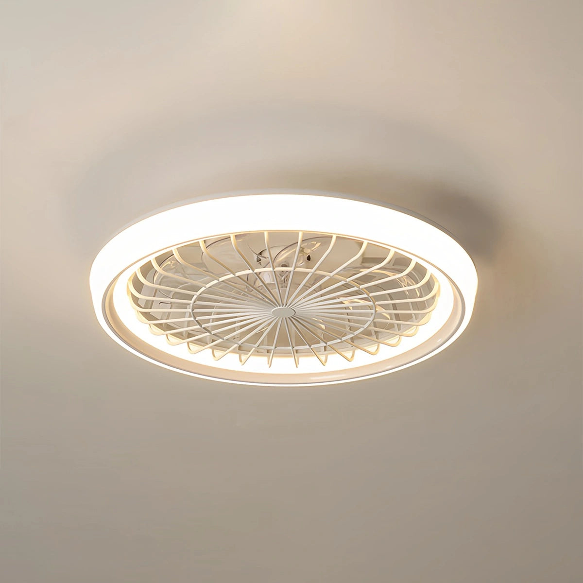 Antizer Modern Round LED Ceiling Fan Light for Bedroom Style A D48cm / 18.90"