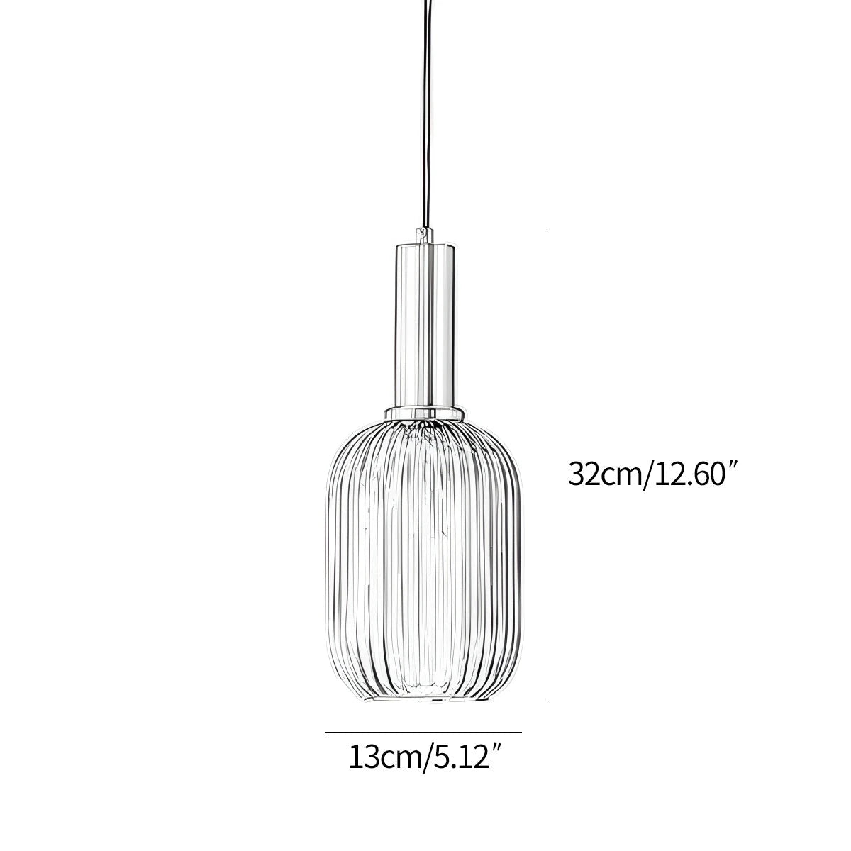 glass pendant light size