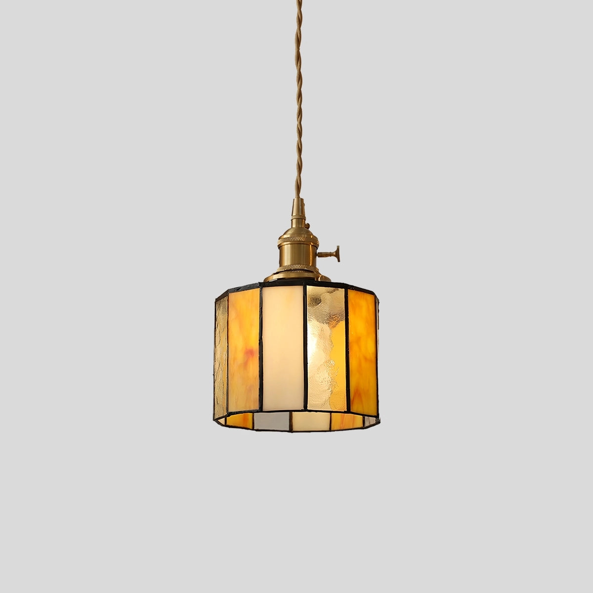 Antizer Vintage Brass Glass Pendant Light Style A Warm Light