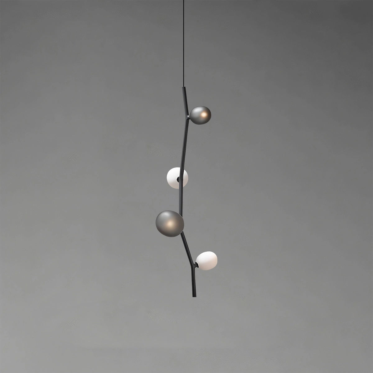 Antizer Nordic Creative Tree Branch Glass Chandelier Black Vertical-4 Heads