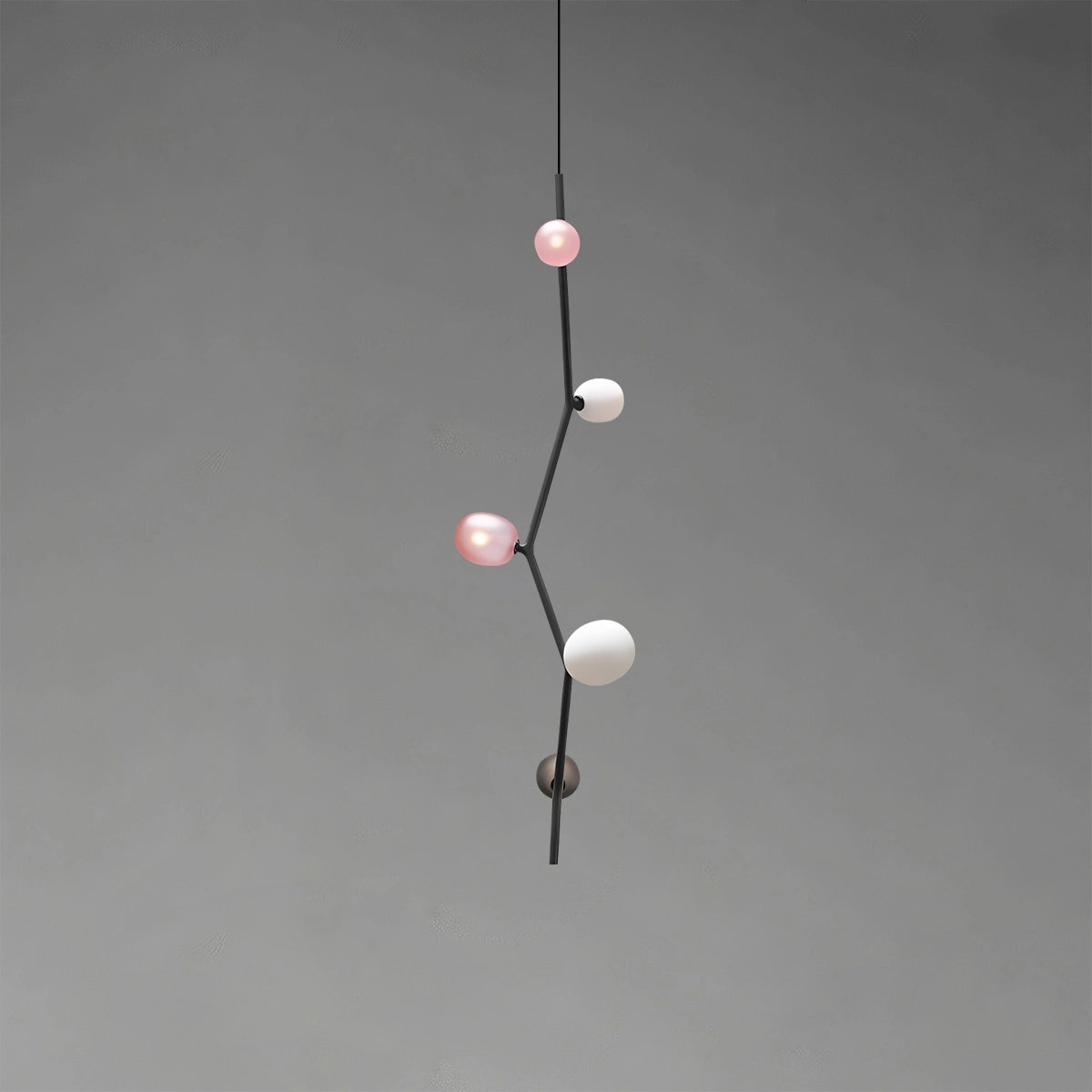 Antizer Nordic Creative Tree Branch Glass Chandelier Black Vertical-5 Heads