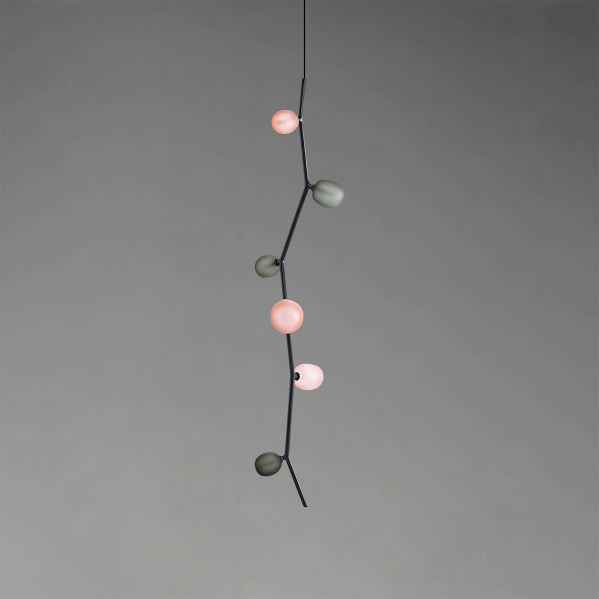 Antizer Nordic Creative Tree Branch Glass Chandelier Black Vertical-6 Heads