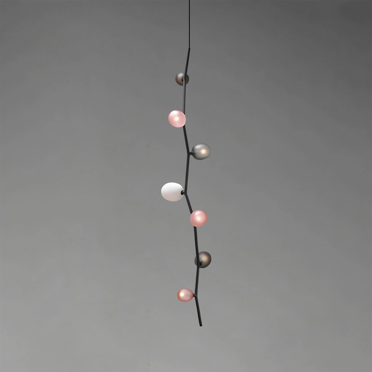 Antizer Nordic Creative Tree Branch Glass Chandelier Black Vertical-7 Heads