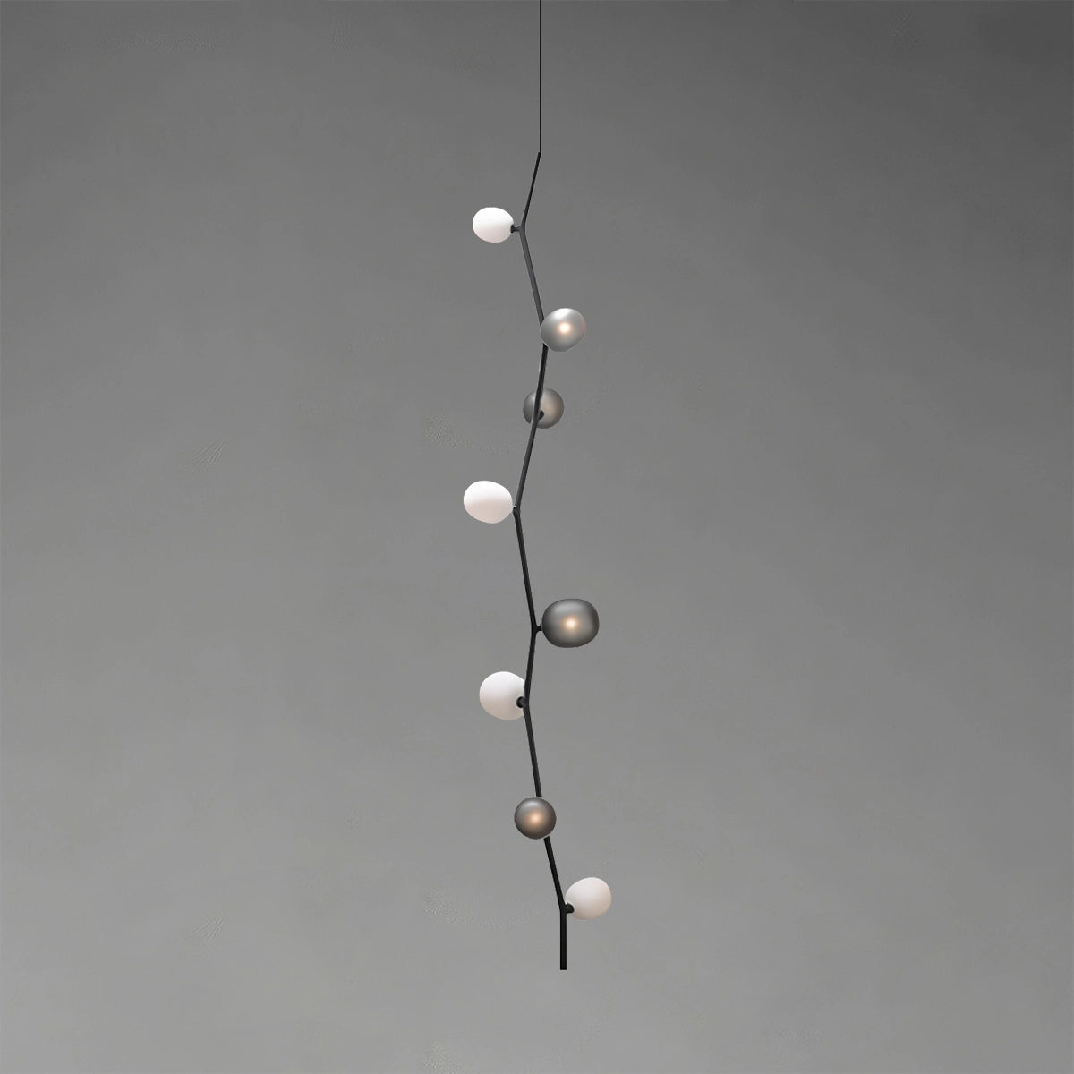 Antizer Nordic Creative Tree Branch Glass Chandelier Black Vertical-8 Heads
