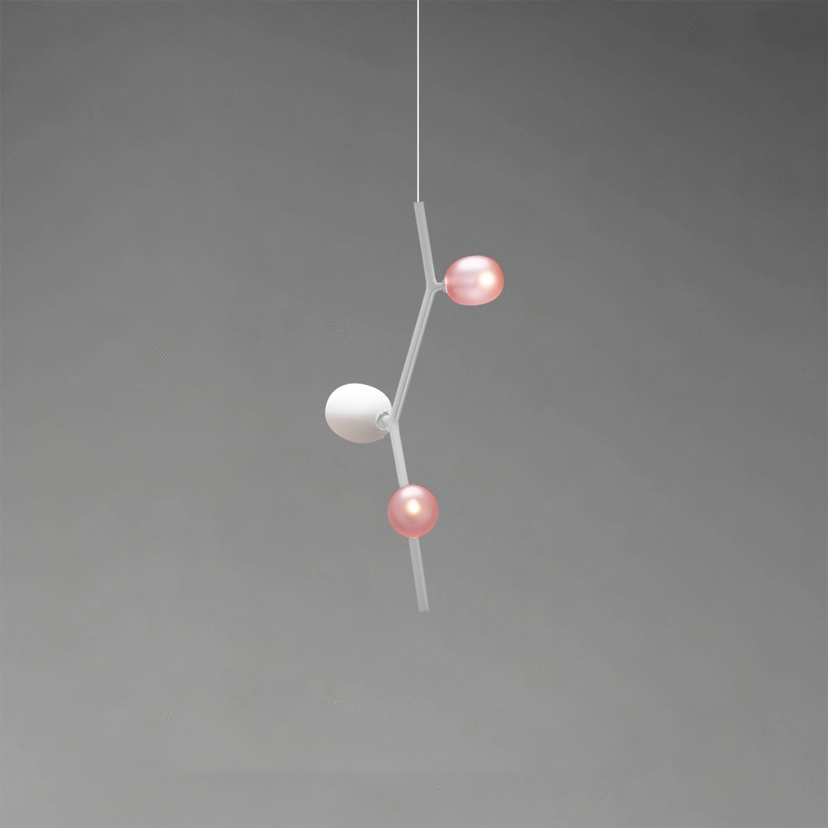 Antizer Nordic Creative Tree Branch Glass Chandelier White Vertical-3 Heads