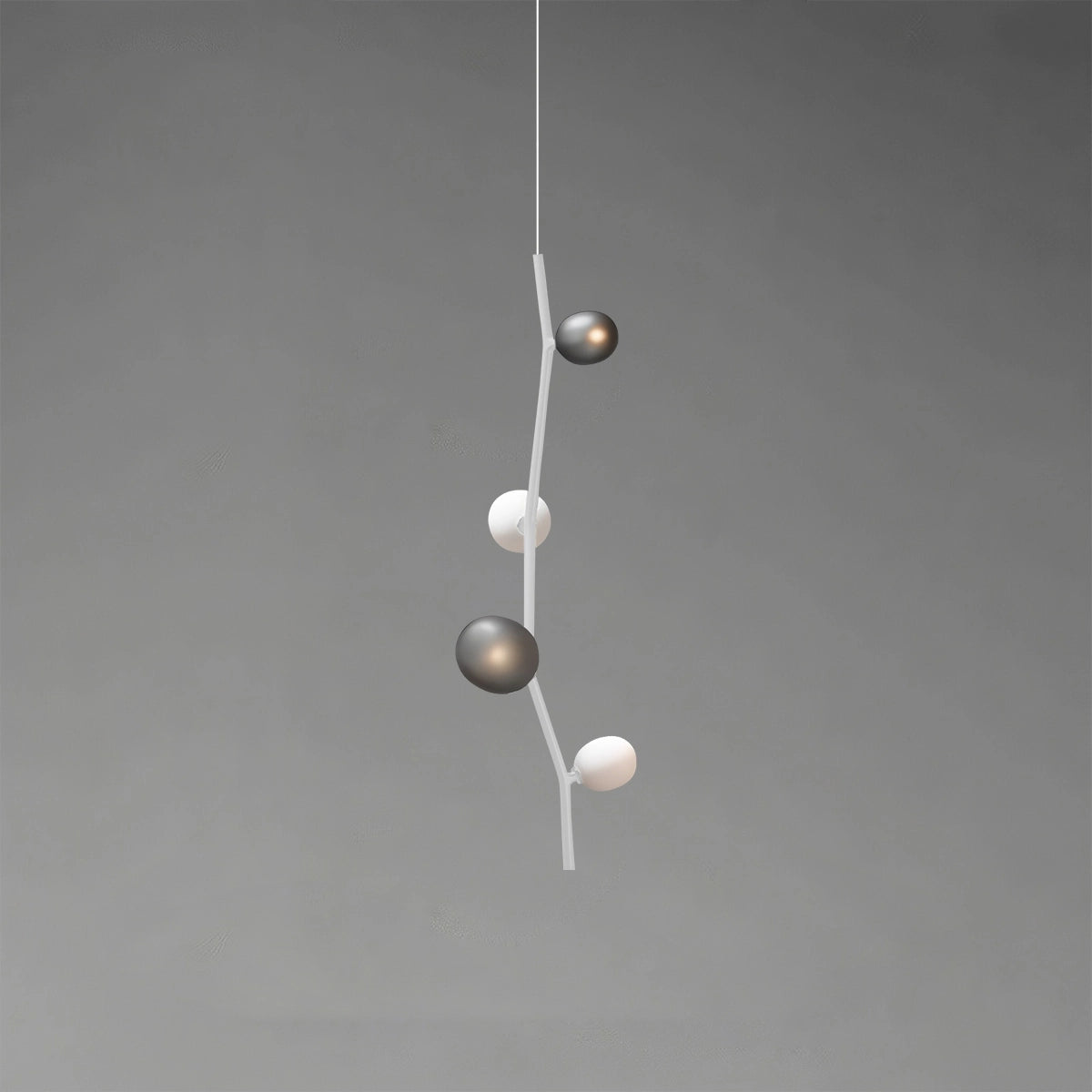 Antizer Nordic Creative Tree Branch Glass Chandelier White Vertical-4 Heads